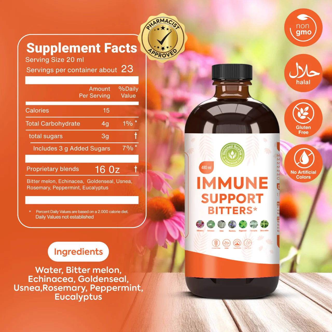 Immune Support Living Bitters - 16oz