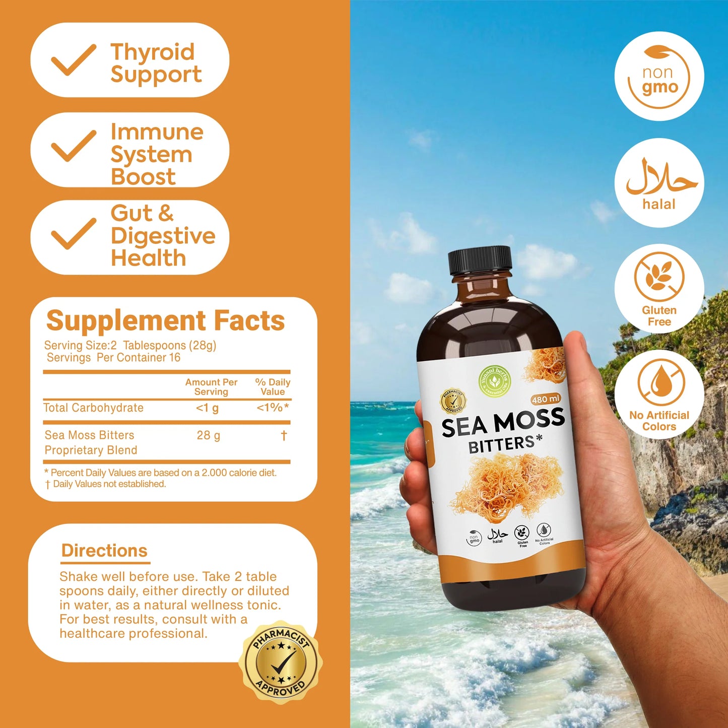 Sea Moss Living Bitters - 16oz