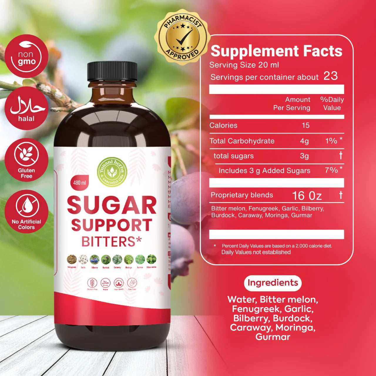 Sugar Support Living Bitters - 16oz