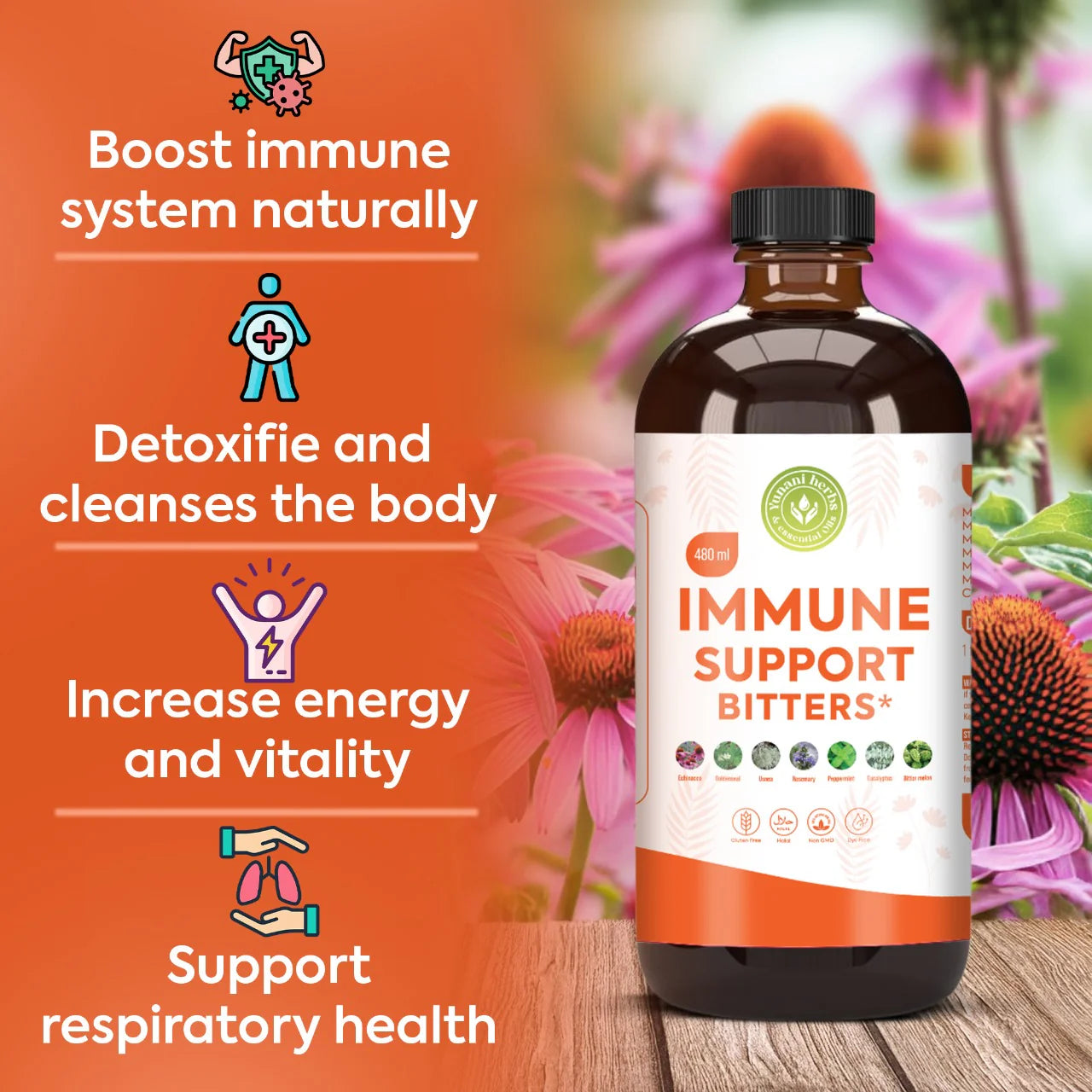 Immune Support Living Bitters - 16oz